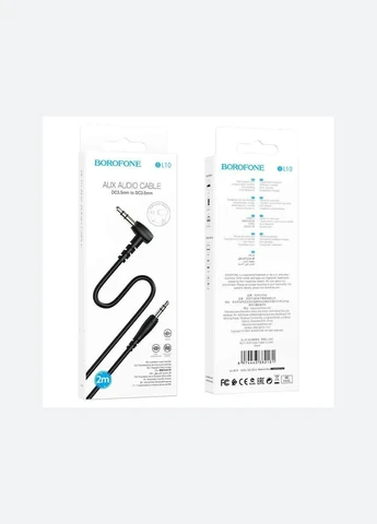 Аудіокабель BL10 AUX audio cable 2m Black Borofone (325869778)