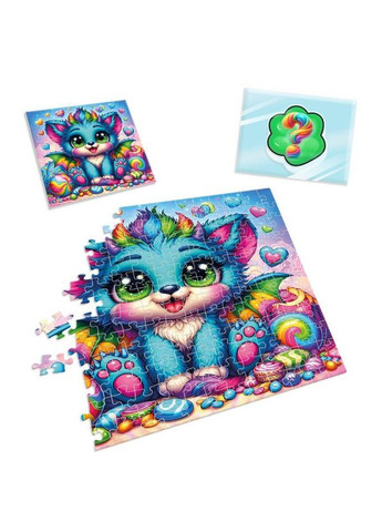 Детские пазлы с сюрпризом "Бирюзовый дракончик" VT8030-04, 180 деталей Vladi toys (372494744)