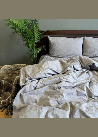 Постільна білизна Washed Cotton Півтораспальна 150 x 220 Варена бавовна Сіра 50 х 70 No Brand (307355975)