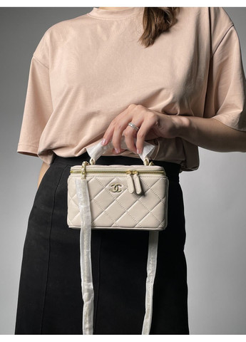 Сумка жіноча Classic Beige Lambskin Pearl Crush Vanity Bag (З Ручкою) No Brand (367610007)