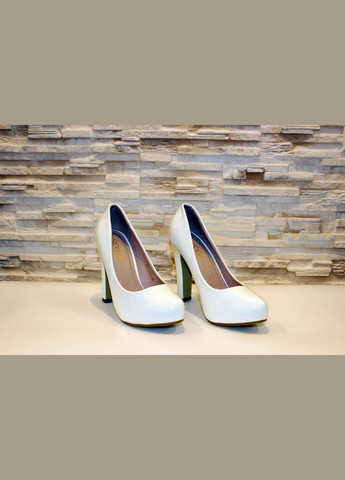 No Brand Туфлі жіночі білі на підборі туфлі-човники білий з штучна шкіра, — демісезон (317777205)