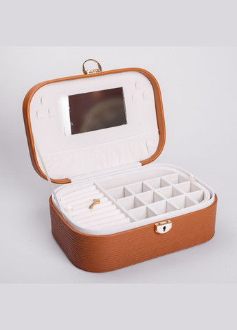 Скринька для прикрас з еко шкіри 2 яруси із замком органайзер для ювелірних виробів HP-5-1BR Yiwu (325922711)