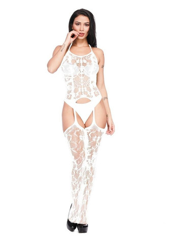 Бодистокинг белый, Комбинезон с имитацией чулок, Сексуальный бодистокинг No Brand (331144300)