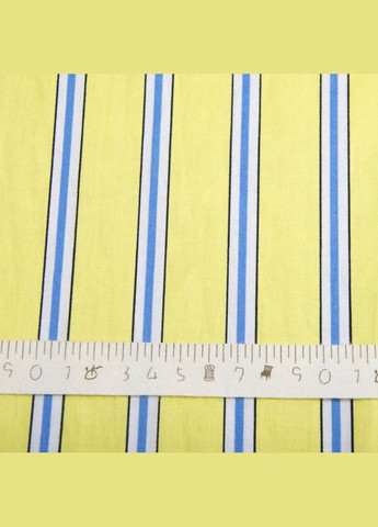 Тканина поплін стрейч Смужка лимон/т.блакитний, Смуга IDEIA (275870228)
