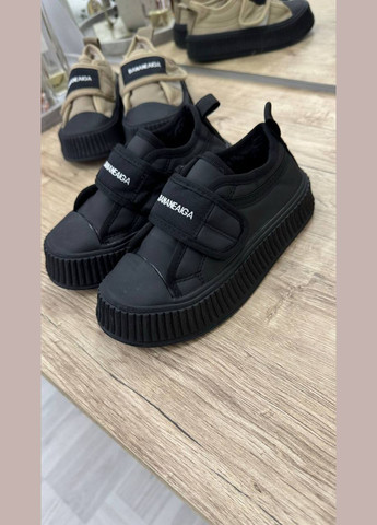 Черные демисезонные кроссовки на липучках детские утепленные BabyStyle