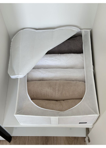 Органайзер зі з'ємною перетинкою для зберігання речей з кришкою 50*41*18 см (білий) Organize (356473666)