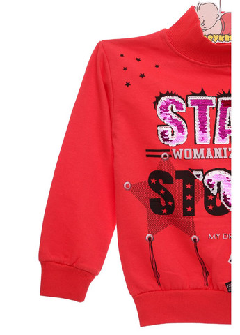 Водолазка на флісі для дівчинки трикотажна Star червона 122 см (34784) BABYKROHA (297198245)