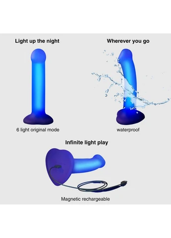 Дилдо, що світиться Glow-LED Dildo Purple - MStrap-on-me 22455 Strap-On-Me (395614730)