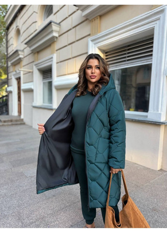 Изумрудная зимняя ✨ зимнее стеганное пальто «канада» — замеры в описании ❄️ куртка-пальто GD/GL Модний простір