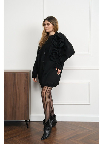 Кардиган жіночий в'язаний оверсайз HEART чорний Handy Wear (323652890)