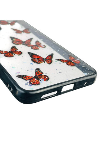 Чехол для Redmi Note 11 4G с блёстками с бабочками на сяоми редми нот 11 4г черный Xiaomi (366388667)