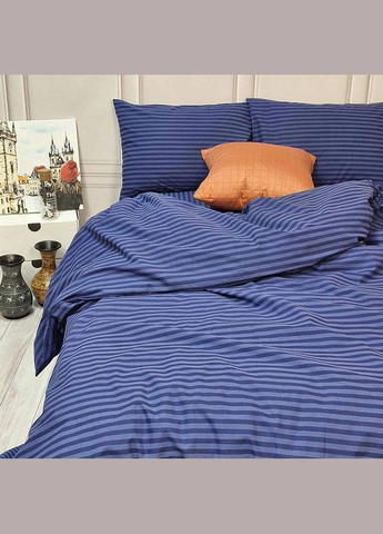 Постельное белье Синий страйп Полуторное Бязь Люкс MERISET (335051962)