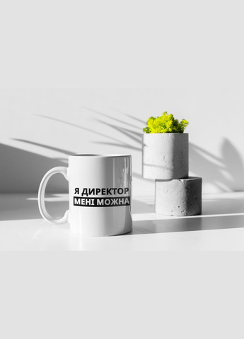 Чашка керамічна з принтом "Я Директор мені можна" 330 мл, біла No Brand (324262730)