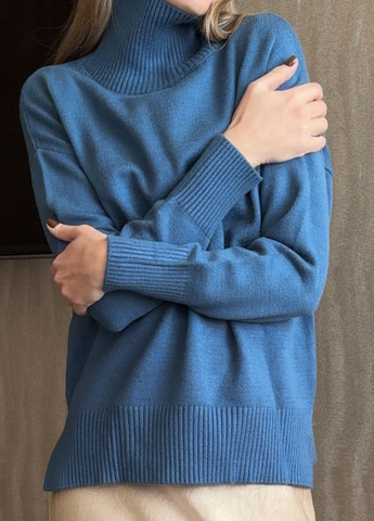 Синій зимовий светр жіночий аквамарин jinjiaxian s-м синій пуловер No Brand
