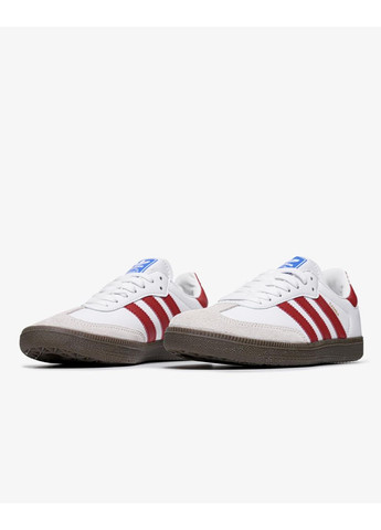 КРОСІВКИ ЖІНОЧІ ADIDAS SAMBA OG WHITE SCARLET АДІДАС САМБА No Brand білі демісезони (368859834)