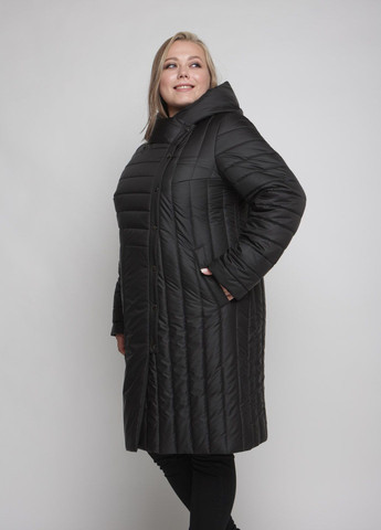 Чорна зимня парка зимова жіноча великого розміру SK