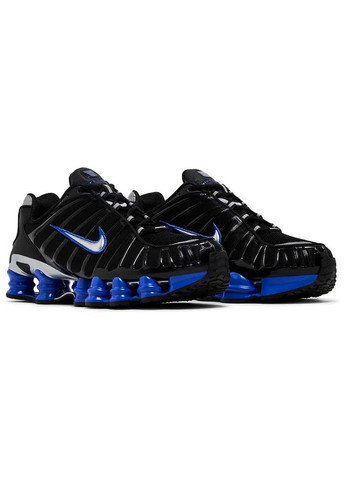 Черные демисезонные мужские кроссовки shox tl racer blue черный Nike