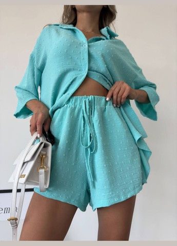 Женский летний костюм с рубашкой и шортами. MonCher (335212501)