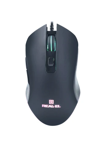 Мышь RM-550 Black (EL123200027) с оптическим сенсором и длиной кабеля 1.8 м Real-El (342399460)