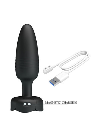 Анальний вібратор Tarion з мерехтливим підсвічуванням, чорний, 12.5 х 3.4 см Pretty Love (361670114)