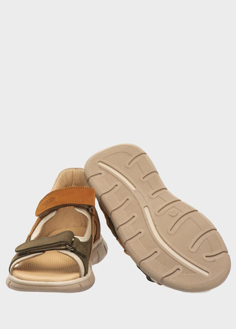 Бежевые кэжуал сандалии Theo Leo на липучке