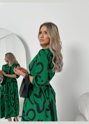 Зелена кежуал сукня N.Family з абстрактним візерунком