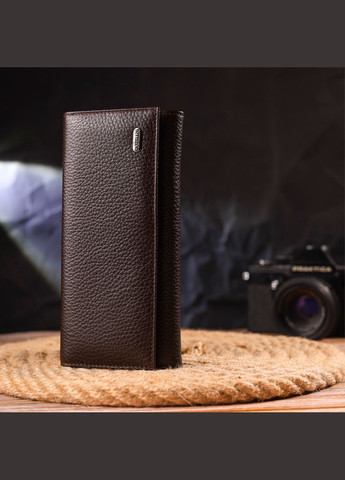 Женский стильный кошелек из натуральной зернистой кожи 21629 Коричневый Canpellini (331911086)