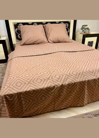 Постільна білизна бавовняна Карат Півтораспальна 150 x 220 Бязь Коричневий 50 х 70 No Brand (332945917)