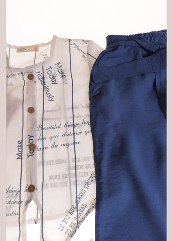 Синій літній блуза + брюки 2018 синій Smile