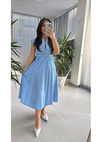 Голубое платье Garna однотонное