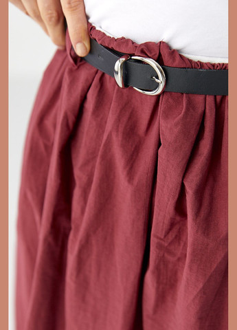 Бордова жіноча довга сукня з поясом Lurex