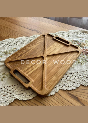 Менажниця дубова дерев'яна Квадратна на 4 відділення 30x40 см. No Brand (330774706)