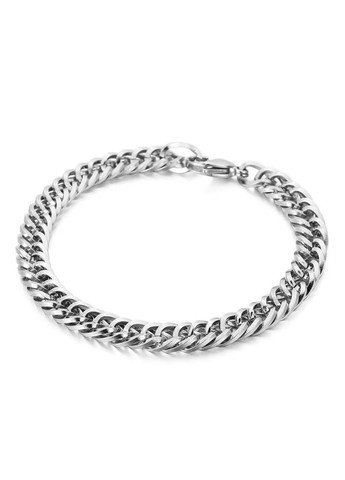 Чоловічий браслет ланцюжок на руку в сріблястому кольорі 20 см China (367623394)