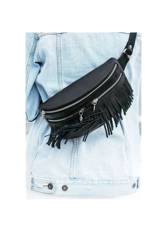 Поясная сумка женская кожаная через плечо Spirit Черный BlankNote (302008790)