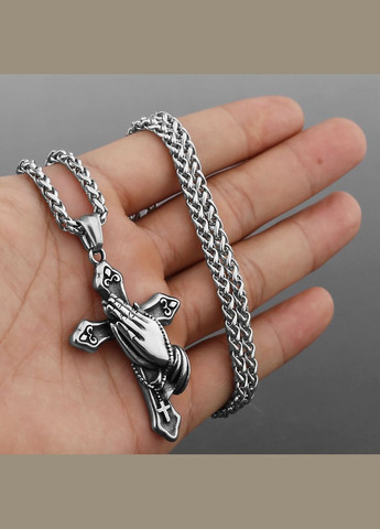 Чоловічий кулон хрестик із ланцюжком на шию підвіска амулет стильний оберег STORE 128 (328602648)