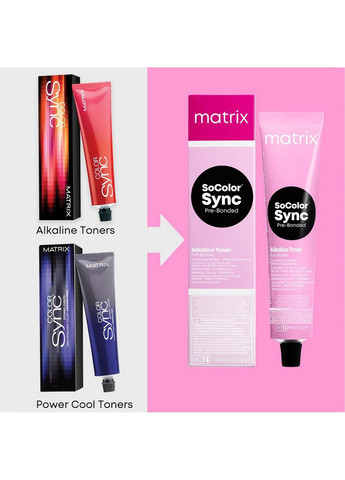 Безаміачний тонер для волосся SoColor Sync Pre-Bonded Alkaline Toner на лужній основі, тон в тон, 8P, 90 мл Matrix (305832074)
