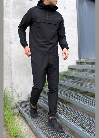 Черный демисезонный стильный костюм с анораком Vakko