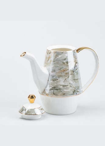 Чайный сервиз на подносе 6 чашек и заварочный чайник на подставке TS Kitchen (315718138)