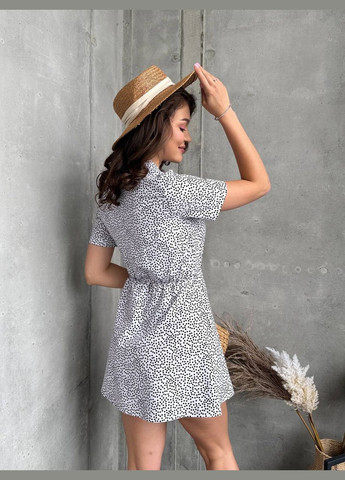 Летний женский женский сарафан в горошек с завязкой на талии. MonCher в горошек