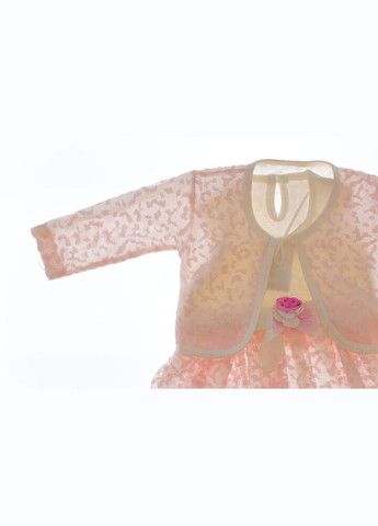 Розовое платье с длинным рукавом с балеро трикотажное розовое 68 см (30780) BABYKROHA (323469350)