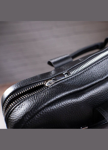 Деловая мужская сумка из зернистой кожи 14886 Черная Vintage (331907914)