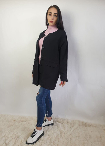 Черное демисезонное Пальто LJK-GEM Черный Brave Soul