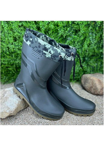 Чоловічі чоботи гумові з манжетою VS-005014-10 Зелені No Brand (298578368)