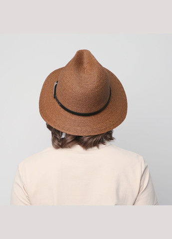 Шляпа федора женская рафия коричневая KELLY LuckyLOOK 818-218 (289478313)