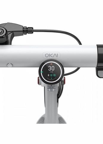 Электросамокат ES10NEON Lite White 9", 300(600)W, 7.8Ah, 30km, 25km\h, 20%, NFC, App, 15kg OKAI (297471765)