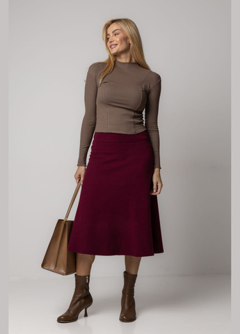 Спідниця-трапеція у рубчик довжиною міді Lurex (305569524)