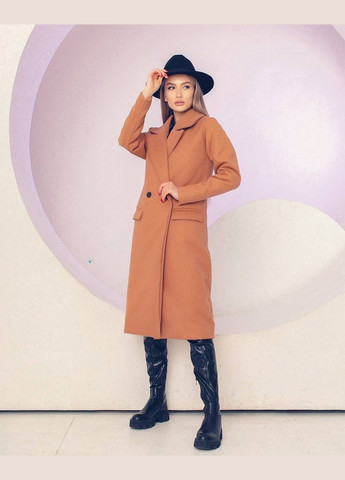 Бежева жіноче пальто з кашеміру колір мокко р.50/52 448932 New Trend