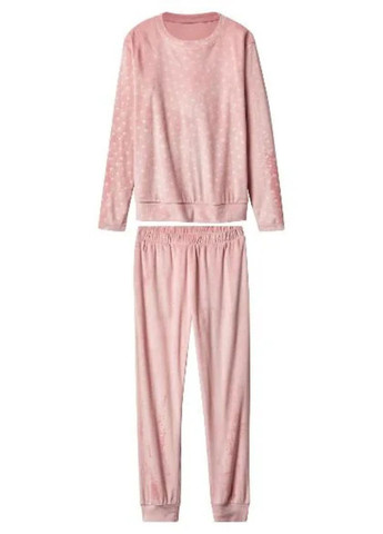 Рожева всесезон велюрова піжама. домашній костюм лонгслів + брюки Esmara