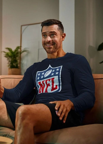 Темно-синий демисезонный повседневный лонгслив Lidl с логотипом