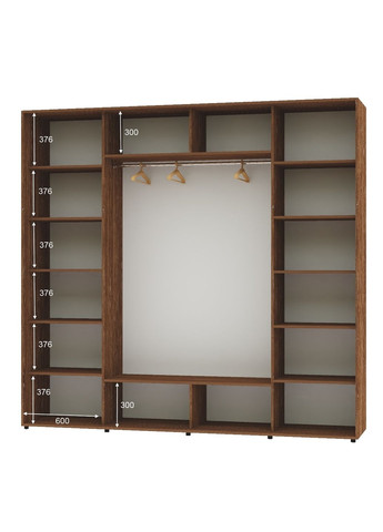 Шкаф-купе трехдверный 220*60*220 Дуб винтаж 2 Зеркала с пескоструйным рисунком/Зеркало ШК-05 Алекса (360477688)